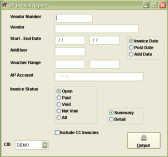 AP Invoice Report Screen