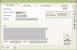 Journal Entry Batch Header Tab