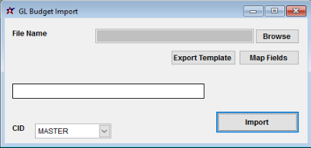 Import Budget Screen