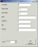 Inventory Receipt Screen