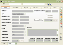 Shipping Event Master Screen