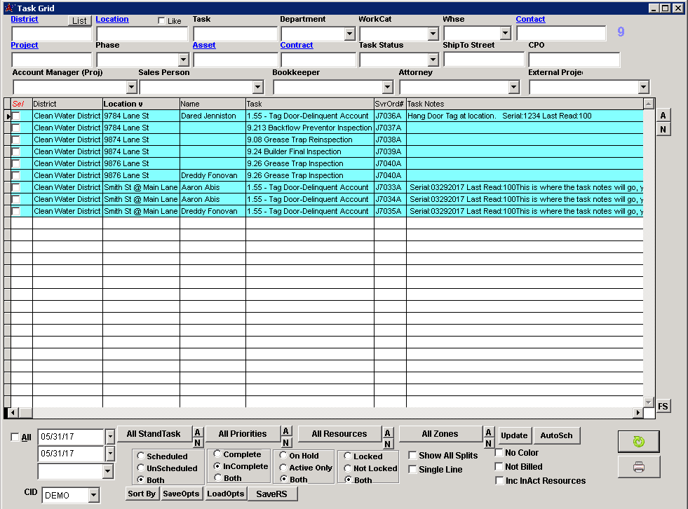 Task Grid Window