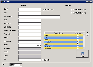 Coil Finder Screen