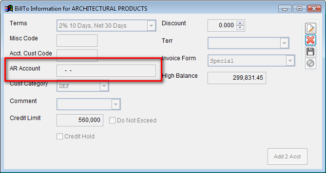 Bill-To AR Account