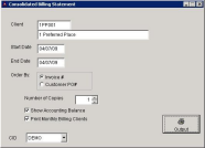 Consolidated Billing Staement Screen