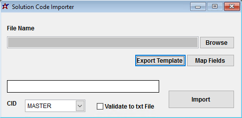 Solution Code Import screen