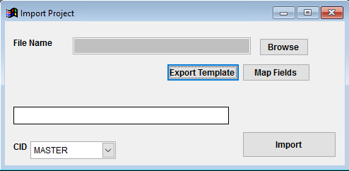 Import Project Screen