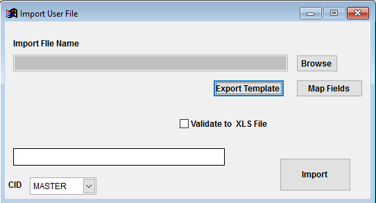 Import User File Screen