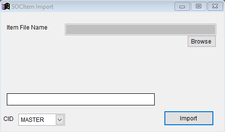 Configurable Item (SOC) Import Screen