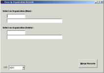 Merge Duplicate Organizations Screen