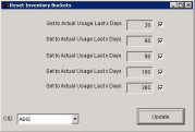 Reset Inventory Bucket Screen