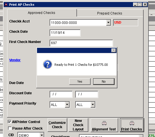 Print AP Checks