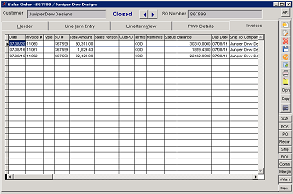 Sales Order Invoices Tab