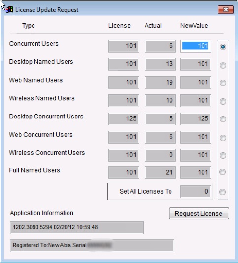 Request License Update