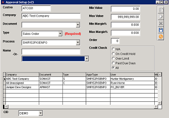 Approval Setup (v2) Screen