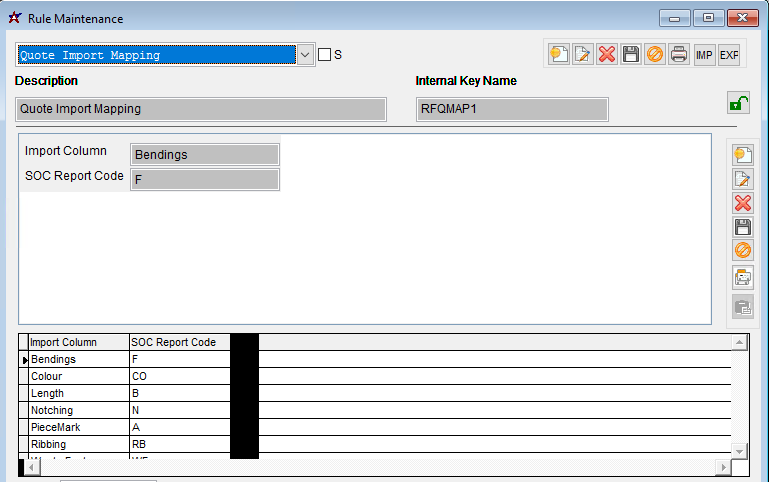 Quote Import Mapping Rule