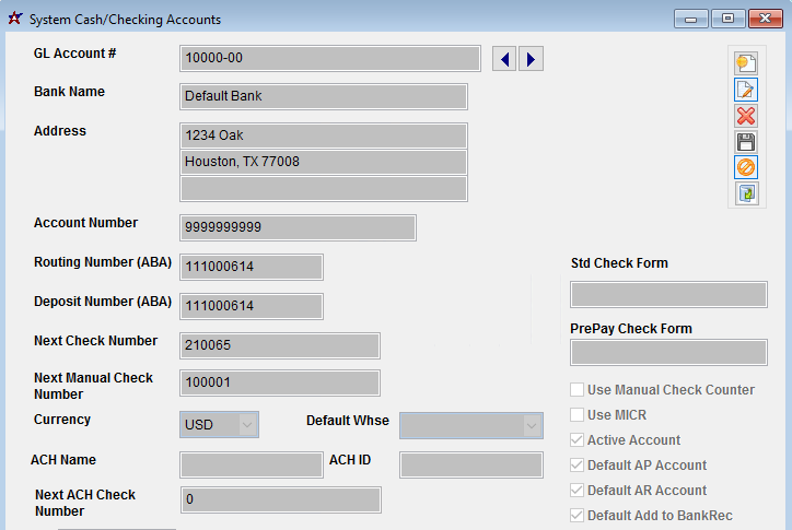 System Check Accounts