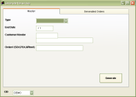 Generate Recurring Orders Screen