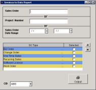 Invoice to Date Report Screen