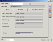 Warehouse Accounts Screen
