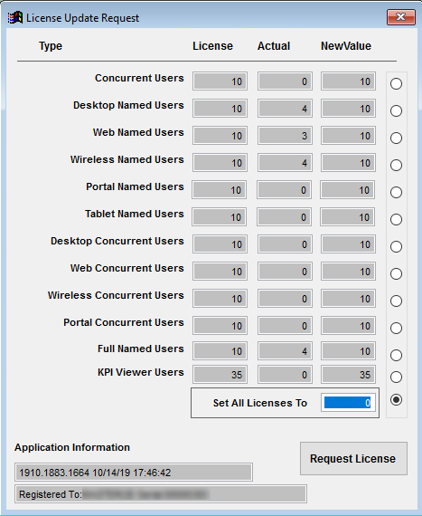 Request License Update