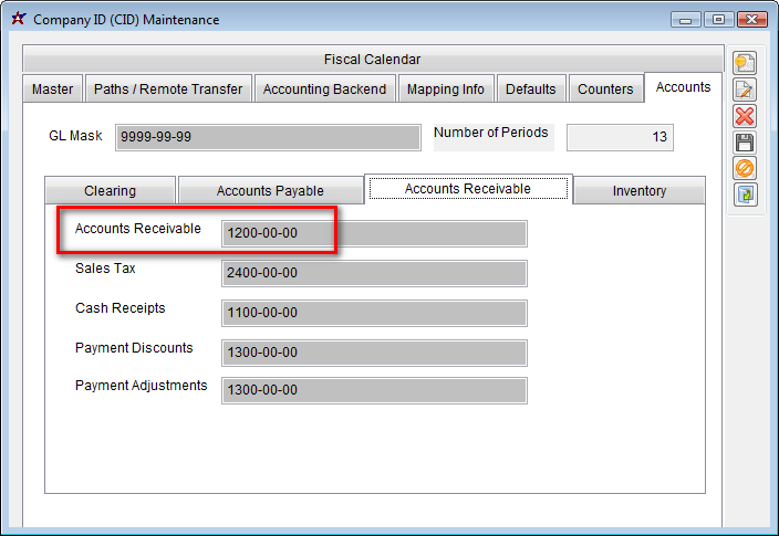 CID Maintenance AR Account