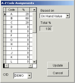 A- Z Code Screen