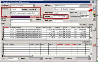 Apply Cash Receipts and Adjustments - Click for full size