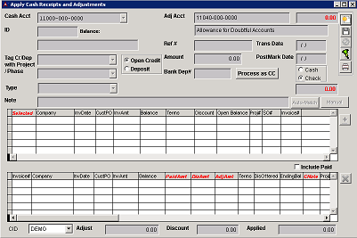 Apply Cash Receipts and Adjustments
