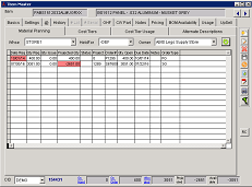 Item Master Material Planning Tab