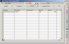 Purchase Order AP Information Screen