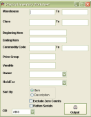 Physical Inventory WS Screen