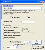 Print Invoices Screen