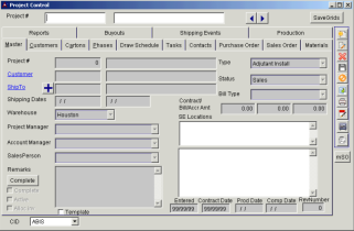 Project Control Screen