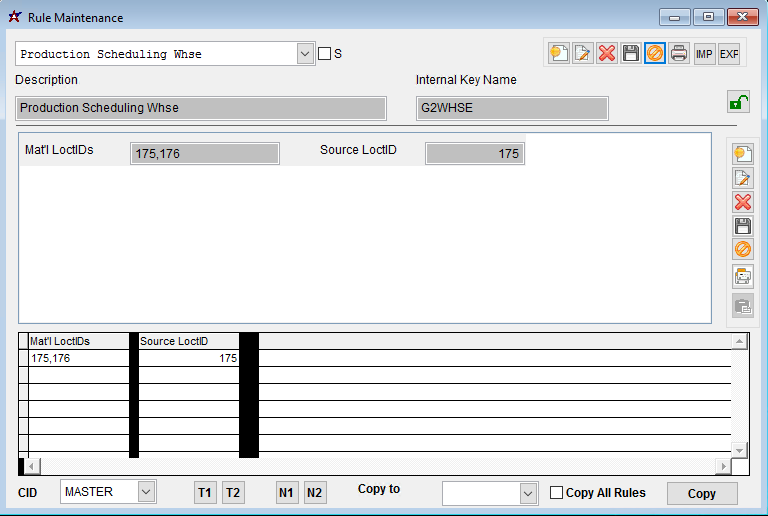 Production Scheduling Warehouses Rule