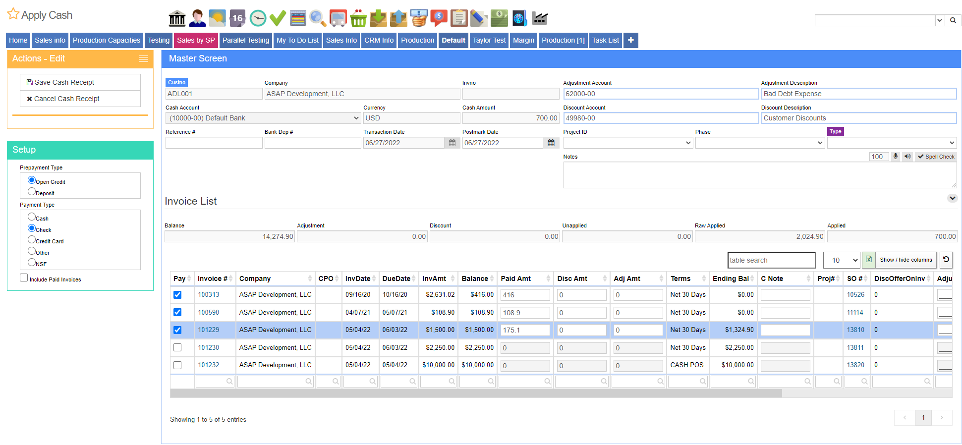 Apply Cash Receipt to Customer Invoices.PNG